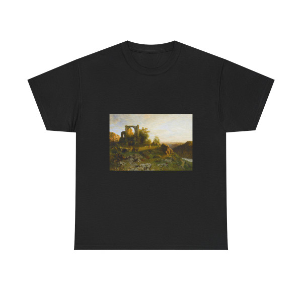 Hugo Darnaut (1850-1937) Open Landscape with Ruins - Oil on Canvas 1876 - T-Shirt