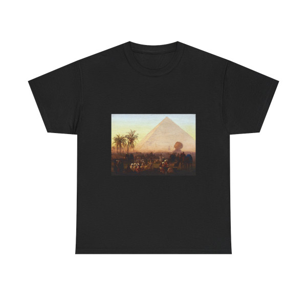 Ippolito Caffi (1809-1866) Egitto, Riposo di una Carovana - Olio su Cartoncino Intelato 1844 - T-Shirt