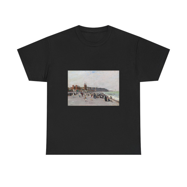 Luigi Loir (1845-1916) View of the Beach and Casino at Dieppe - Oil on canvas - T-Shirt
