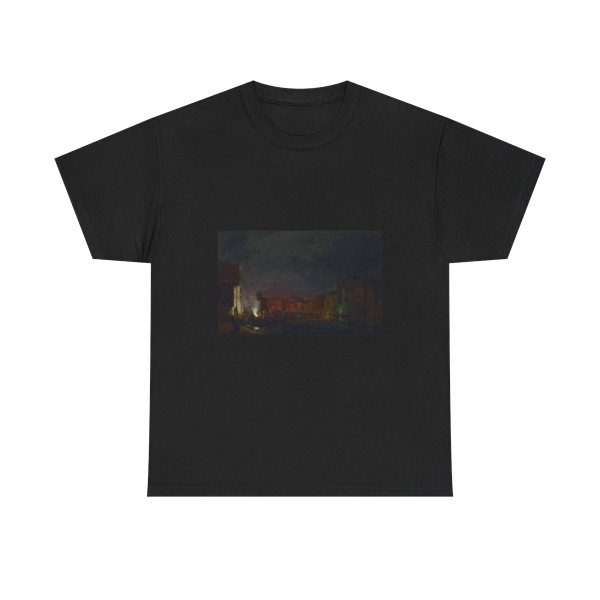 Ippolito Caffi (1809-1866) Venezia, Serenata sul Canal Grande - Olio su Cartoncino Intelato 1858 - T-Shirt