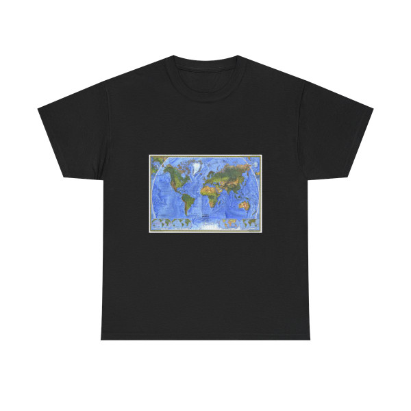 World Map - The Physical World (1975) (Map) T-Shirt