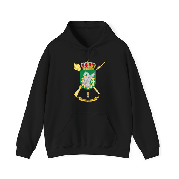 Coat of Arms of the Spanish Army 412th Logistics Services and Mechanical Workshops Unit (Spain) (Coat of Arms) Hoodie