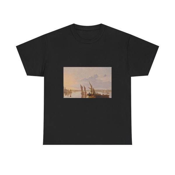James M Burnet (1788-1816) Evening on the Thames at Battersea - Oil on panel - T-Shirt