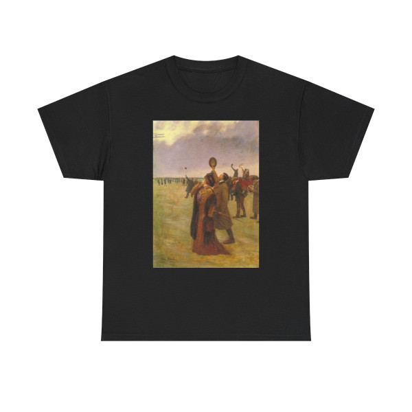 Jean Beraud (1849-1936) Envole d'un Biplan Type Wright - Oil on board - T-Shirt