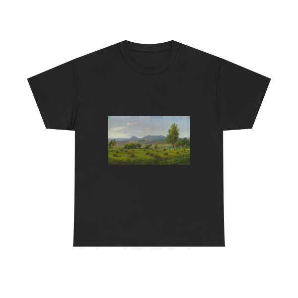 Jasper Francis Cropsey (1823-1900) Mounts Adam and Eve, Haymaking - Oil on Canvas 1883 - T-Shirt
