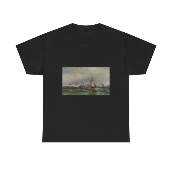 Edward Moran (1829-1901) Steamships and Sailing Boats in New York Harbor - T-Shirt