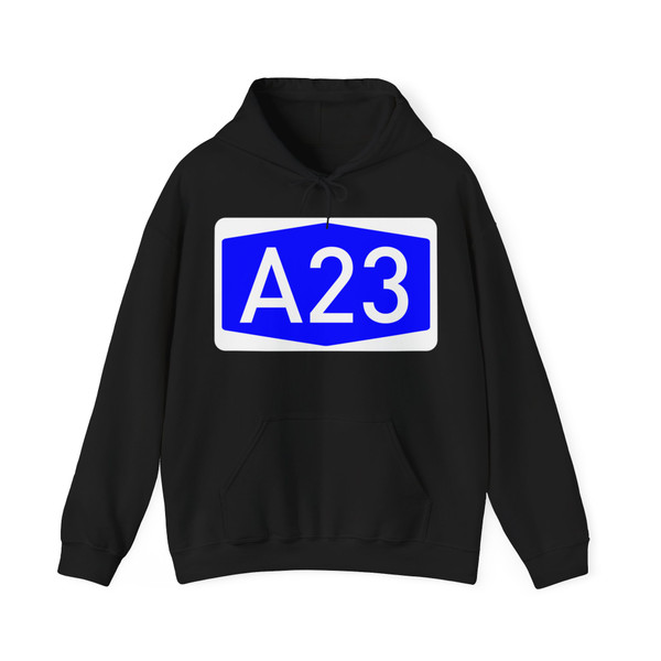 Greek road number A23 blue (Greece) (Road Sign) Hoodie