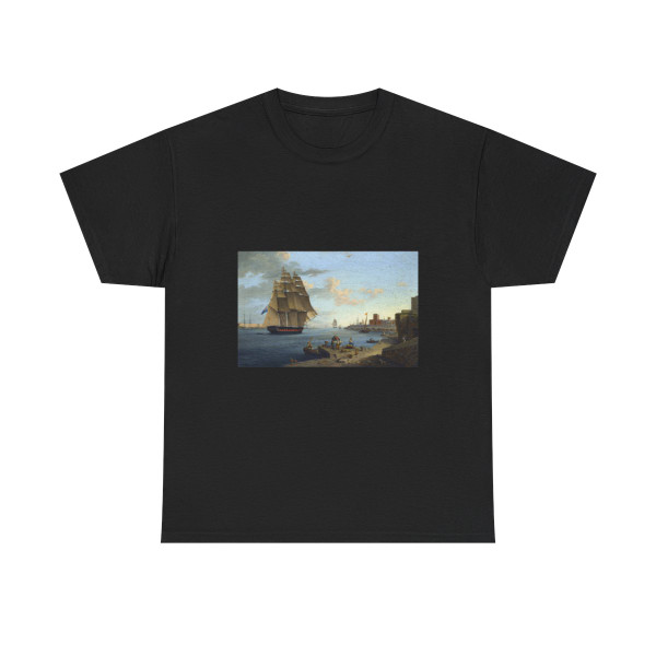 Anton Schranz (1769-1839) A British Frigate Leaving Port Mahon, Minorca - Oil on Canvas - T-Shirt