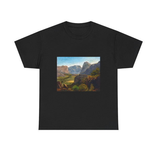 Albert Bierstadt (1830-1902) The Hetch Hetchy Valley - Oil on paper laid on board 1873 - T-Shirt
