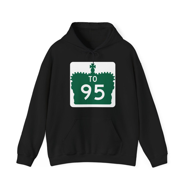 Ontario To 95 crown (Canada) (Road Sign) Hoodie