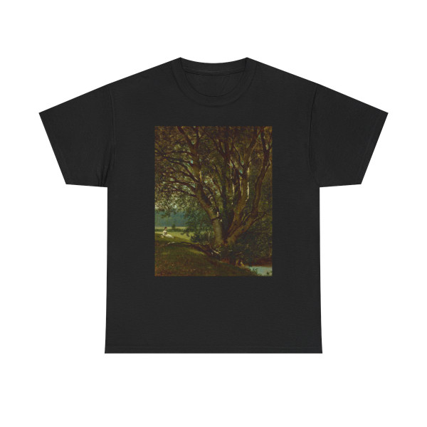 David Johnson (1827-1908) Woman Seated by a Stream (Study) - Oil on Canvas 1889 - T-Shirt