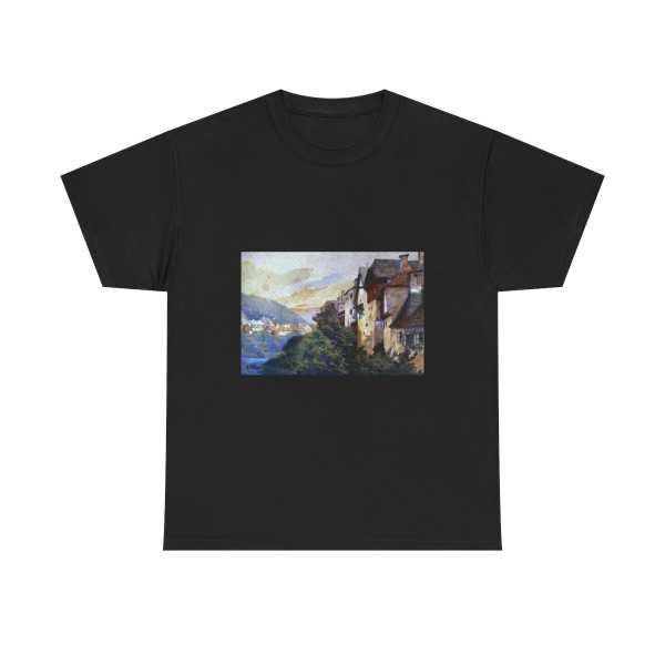 Adolf Hitler (1889-1945) Village on a River Bluff - Watercolor on Paper 1909-10 - T-Shirt