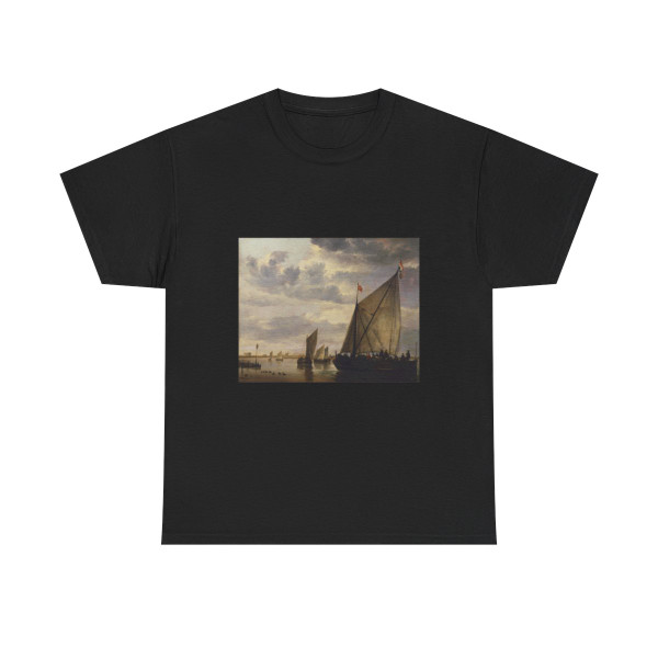 Aelbert Cuyp (1620-1691) River Scene - Oil on Oak Panel - T-Shirt