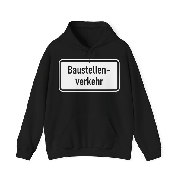 Zusatzzeichen 1007-38 - Baustellenverkehr 600x330 StVO 2017 (Germany) (Road Sign) Hoodie