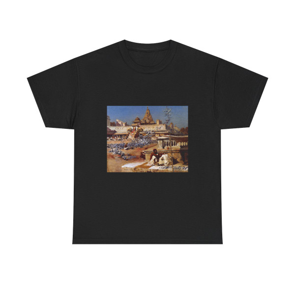 Edwin Lord Weeks (1849-1903) Feeding The Sacred Pigeons, Jaipur - Oil on canvas c1894 - T-Shirt