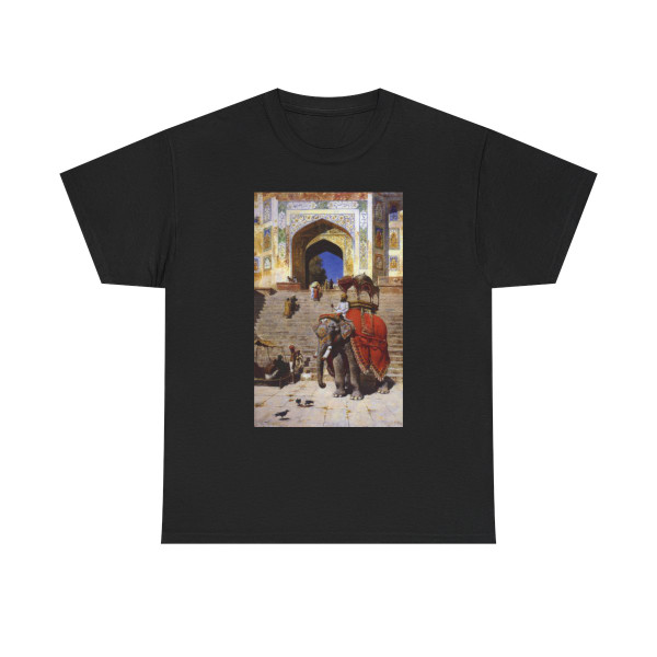 Edwin Lord Weeks (1849-1903) Royal Elephant at the Gateway to the Jami Masjid, Mathura - oil on canvas -0 - T-Shirt