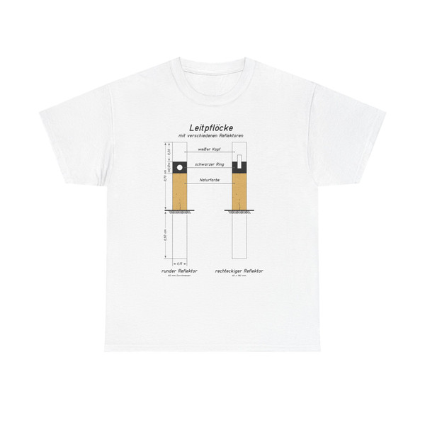 Leitpflock in der BRD mit Reflektoren (Germany) (Road Sign) T-Shirt