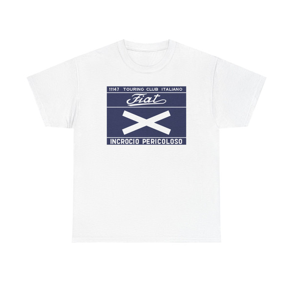 Segnale stradale italiano 1919 - TCI-FIAT - incrocio pericoloso (Italy) (Road Sign) T-Shirt