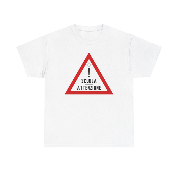 Segnale stradale italiano - TCI - scuola attenzione (Italy) (Road Sign) T-Shirt