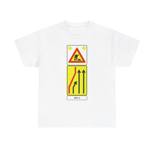 Segnale stradale italiano - presegnale di cantiere mobile figura II 399a - formato normale (Italy) (Road Sign) T-Shirt