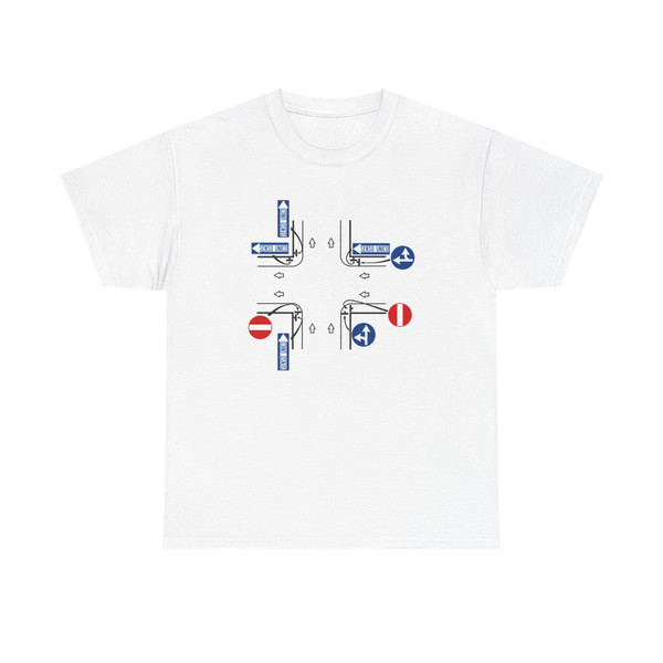 Schema stradale italiano 1959 - esempio di applicazione di segnali fig 83d (Italy) (Road Sign) T-Shirt