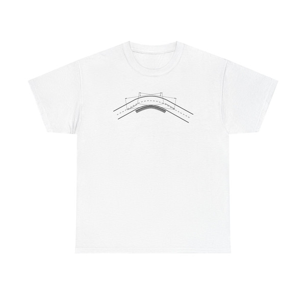 Schema segnaletico italiano 1964 - schema tracciamento mezzeria curva ampio raggio (Italy) (Road Sign) T-Shirt