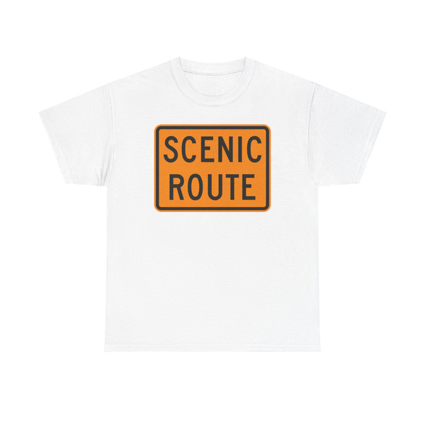 Scenic Route plate orange (United States) (Road Sign) T-Shirt
