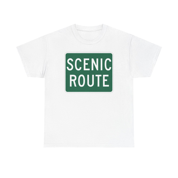 Scenic Route plate green (United States) (Road Sign) T-Shirt