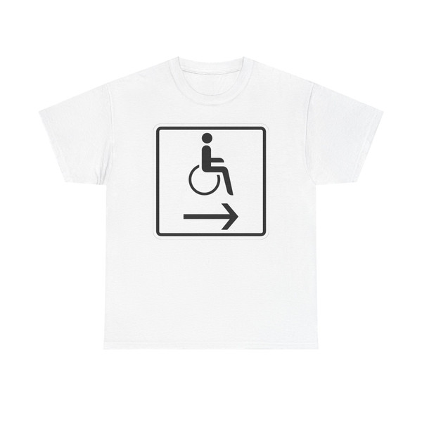 Zusatzzeichen 1000-23 - Rollstuhlfahrer Sinnbild Pfeil rechtsweisend StVO 1992 (Germany) (Road Sign) T-Shirt
