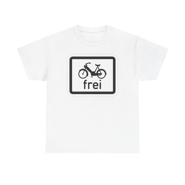 Zusatzschild 723 m - Fahrräder mit Hilfsmotor Sinnbild frei 300x250 StVO 1970 (Germany) (Road Sign) T-Shirt