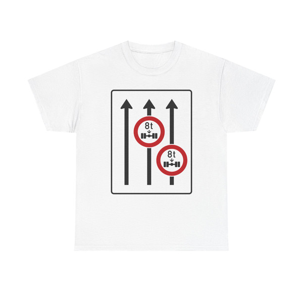 Zeichen 528-31 Fahrstreifentafel - ohne Gegenverkehr mit integriertem Zeichen 263 (Germany) (Road Sign) T-Shirt