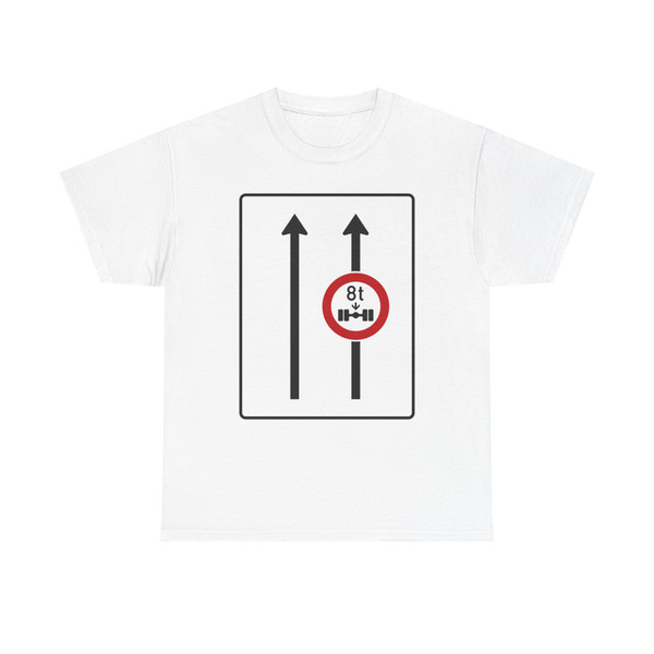 Zeichen 528-30 Fahrstreifentafel - ohne Gegenverkehr mit integriertem Zeichen 263 (Germany) (Road Sign) T-Shirt