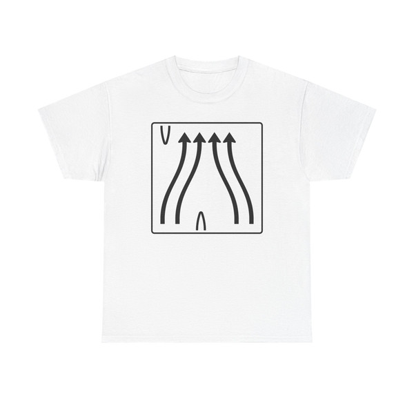 Zeichen 501-84 Überleitungstafel - ohne Gegenverkehr (Germany) (Road Sign) T-Shirt