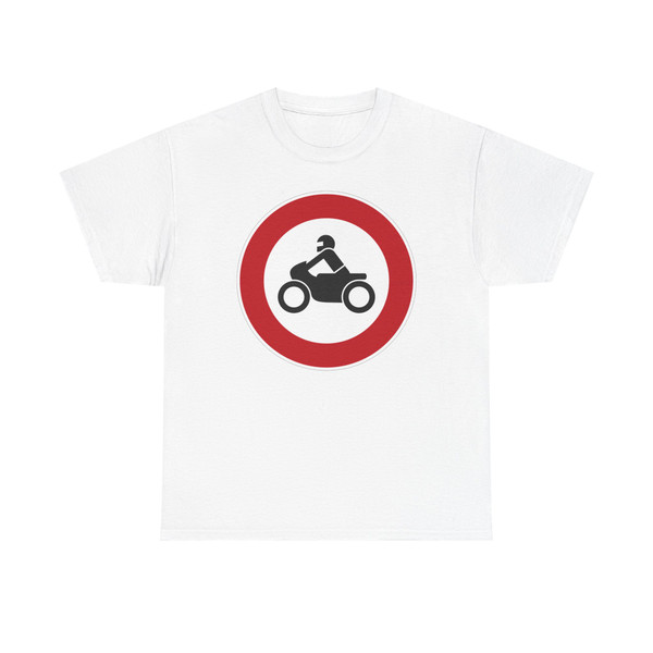 Zeichen 255 - Verbot für Krafträder auch mit Beiwagen Kleinkrafträder und Mofas StVO 1992 (Germany) (Road Sign) T-Shirt