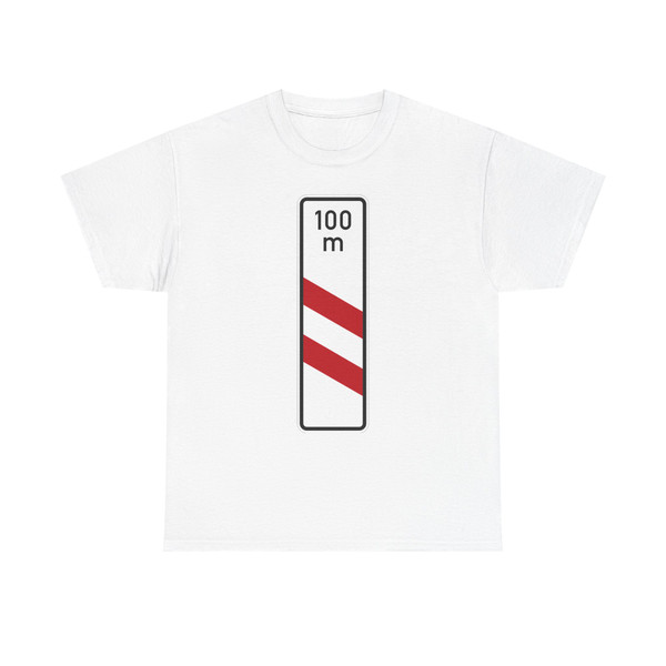 Zeichen 159-21 - zweistreifige Bake mit Entfernungsangabe Aufstellung links StVO 1992 (Germany) (Road Sign) T-Shirt