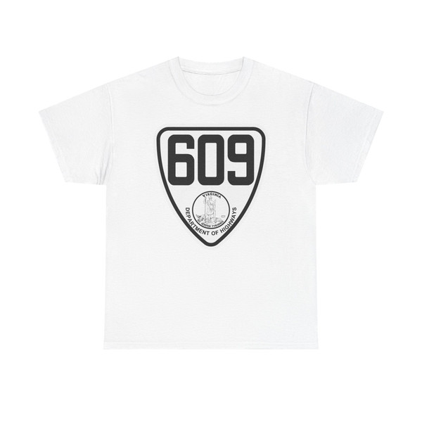 Virginia 609 1924 (Virginia) (Road Sign) T-Shirt (0e0895)