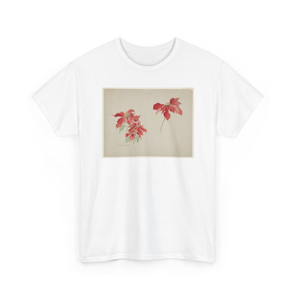 Sophia L. Crownfield, (American, - Study of Red Poinsettias - early 20th century v1 - T-Shirt