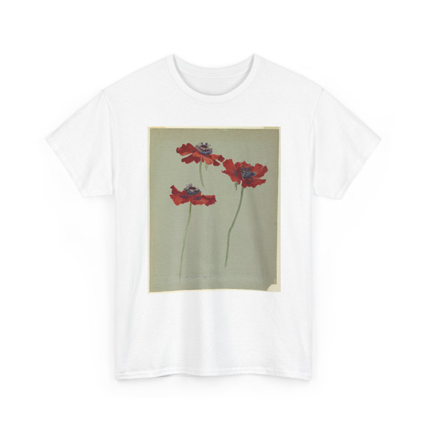 Sophia L. Crownfield, (American, - Three Studies of Poppies - early 20th century v2 - T-Shirt