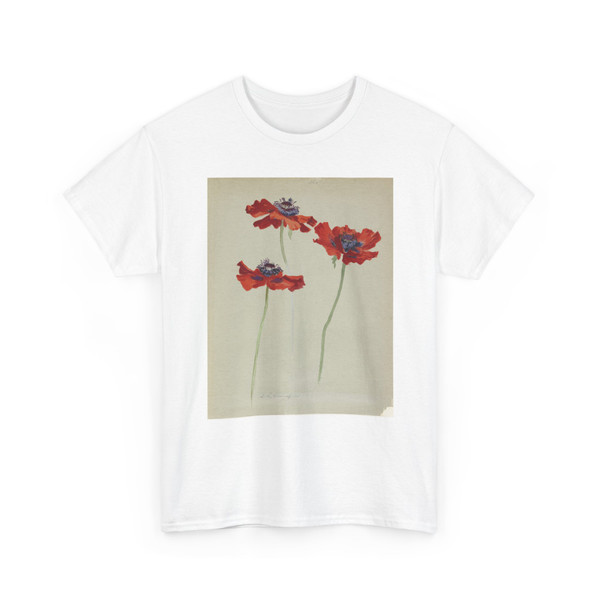 Sophia L. Crownfield, (American, - Three Studies of Poppies - early 20th century v3 - T-Shirt