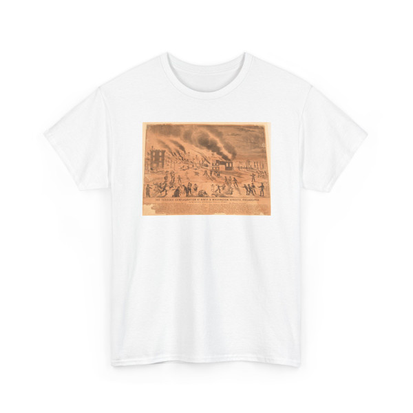 Magee, John L. - Lithograph, The Terrible Conflagration at 9th and Washington Streets - ca 1865 - T-Shirt