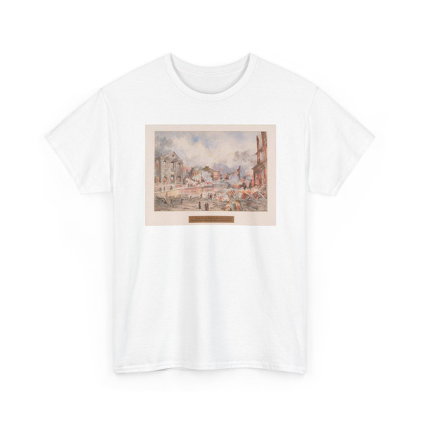 unknown - Lithograph, Great Fire in New York, From Exchange Place - ca 1835 v1 - T-Shirt