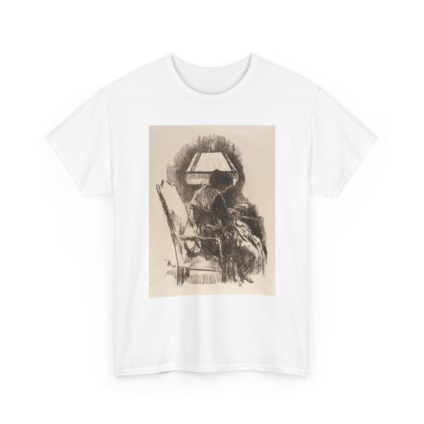 Childe Hassam, born Dorchester, MA - Mrs. Hassam, Knitting - 1918 - T-Shirt