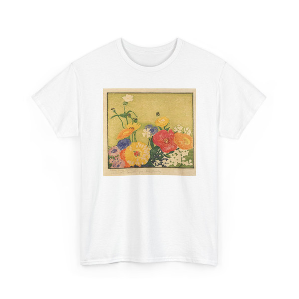 Edna Boies Hopkins, born Hudson, MI - Garden Flowers - ca. 1915 - T-Shirt