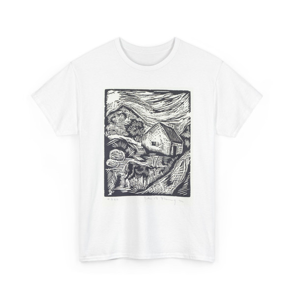 John B. Flannagan, born Fargo, ND - Goat and Cottage - ca. 1930-1934 - T-Shirt