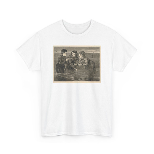 Winslow Homer, born Boston, MA - Bathing at Long Branch, -Oh, Ain't It Cold!, from Every Saturday, August 26, - 1871 - T-Shirt