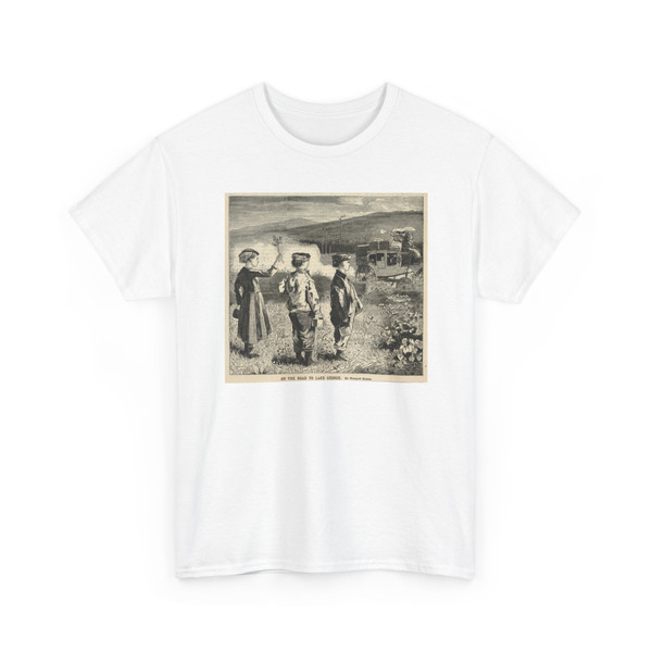 Winslow Homer, born Boston, MA - On the Road to Lake George, from Appletons' Journal of Literature, Science, and - 1869 - T-Shirt