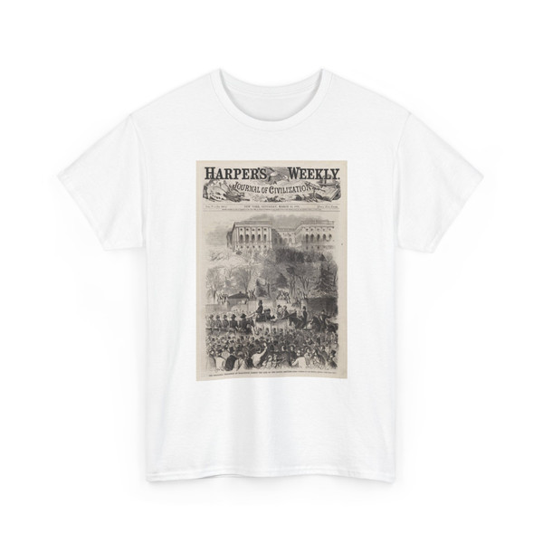 Winslow Homer, born Boston, MA - The Inaugural Procession at Washington Passing the Gate of the Capitol Grounds, - 1861 - T-Shirt