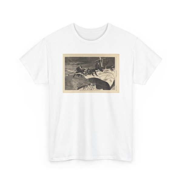 Winslow Homer, born Boston, MA - Winter at Sea-Taking in Sail off the Coast, from Harper's Weekly, January 16, - 1869 - T-Shirt