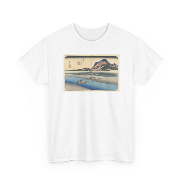 Ando Hiroshige, Japanese, 1797–1858 - Fording the Sakawa River (Odawara), in The Fifty-Three Stations of the Tokaido - ca. 1834 v2 - T-Shirt