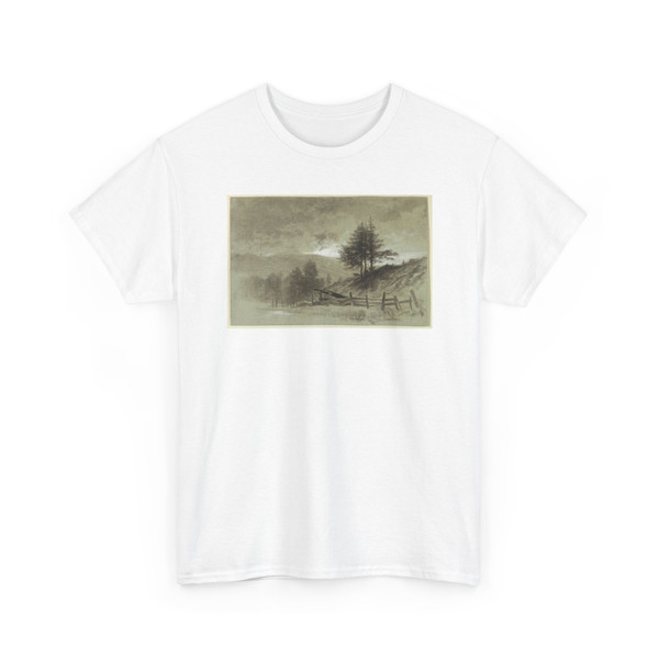 Francis Hopkinson Smith, American, - Field with Rail Fence - 1877 - T-Shirt